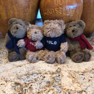 Adorable set of Ralph Lauren polo bears with shirt and scarves